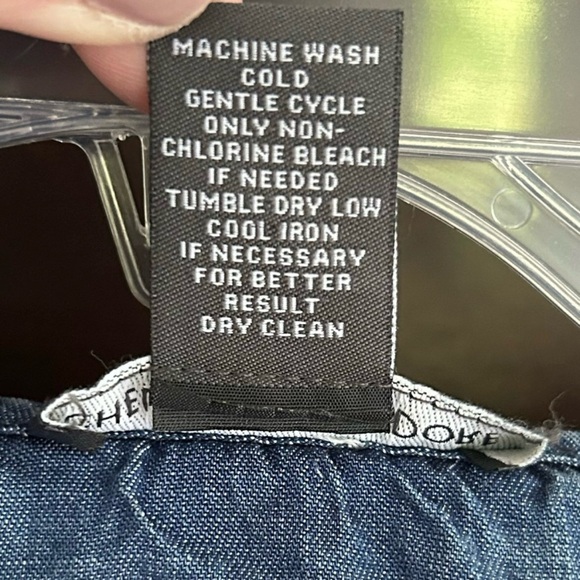 CHELSEA & THEODORE Embroidered Fringe Chambray Boho Tunic Dress Coverup | Sz M - Picture 13 of 13